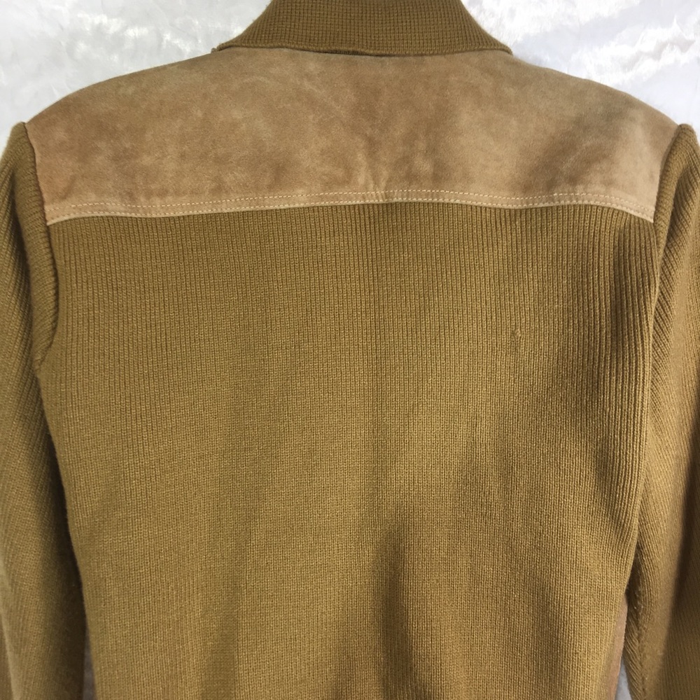 VTG Campus Suede and knit tan,zip up, waist length - Picture 4 of 6